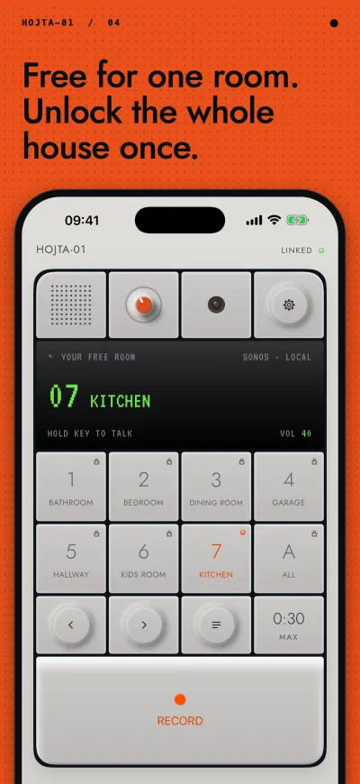 Screenshot 4, “Free for one room. Unlock the whole house once.”: the free room and the locked keys.